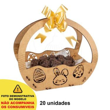 Imagem de 20 Cesta P Páscoa Mdf Ifood Presente Chocolate Ovo - Madelumi