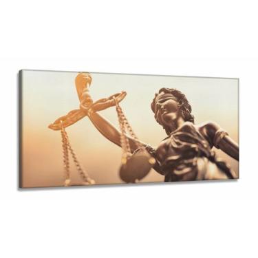 Imagem de Quadro Escritório Advocacia Deusa Justiça em Tecido Canvas 130x60 - Wa