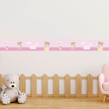 Imagem de Faixa Decorativa Ursinha Baloeira Infantil quarto Bebê Adesivo de Pare