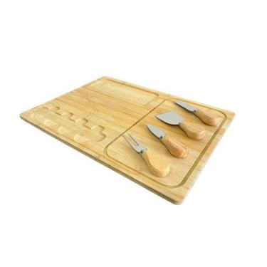 Imagem de Petisqueira Bambu Tábua Aperitivos Frios Queijo 5 Peças - Top Chef