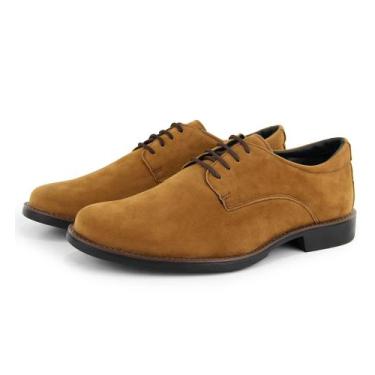 Imagem de Oxford Masculino Social Camurça Couro com Cadarço Modelo Italiano em  