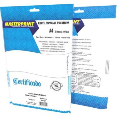 Imagem de Papel A4 Vergê Branco 180G Pacote com 50 Folhas - Masterprint