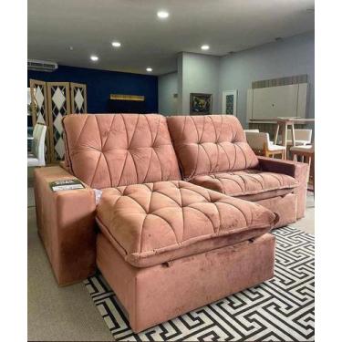 Imagem de Sofá Retrátil com Mola Pocket 2,50M Sued Cinza Bianchi Móveis - TH Dec