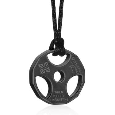 Imagem de STEFWD Colar de urna com halteres fitness aço inoxidável placa de peso joia de cremação para cinzas para homens e mulheres pingente de lembrança memorial, Aço inoxidável, Sem Pedra Preciosa