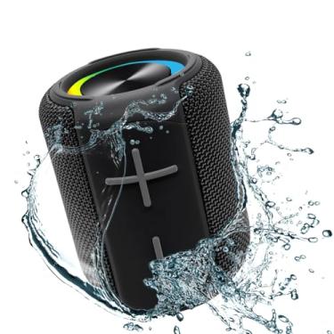 Imagem de Alto-falante Bluetooth portátil, alto-falante sem fio à prova d'água Ipx6, com 8W de graves profundos e luzes RGB para casa, ambientes externos, festas, praia, ideias para presentes,escuro