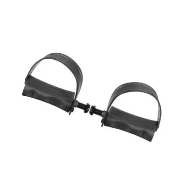 Imagem de Motoforti 1 par de pedais de bicicleta ergométrica com correias 1/2 polegada eixo de peças de ciclismo 12,7 mm preto de longa duração