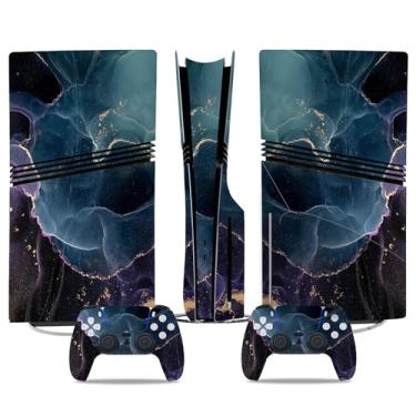 Imagem de Capa de decalque adesivo de vinil para PS5 Pro Disc Edition, console colorido do universo e skin de controles