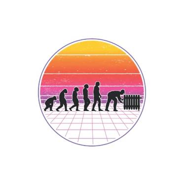 Imagem de Heizungsbauer Notizbuch: Heizungsbauer Evolution Vaporwave Heizungsbau / 6x9 Zoll / 120 karierte Seiten Seiten