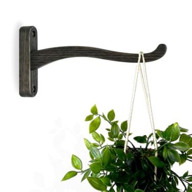Imagem de Cabide de parede de madeira para plantas - Gancho de madeira para plantas de interior, sinos de vento, suportes de flores - Suporte durável para plantas (KO1)