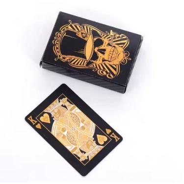 Imagem de Baralho Preto & Dourado com Desenhos de Caveira - MDV