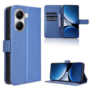 Imagem de Elubugod Capa de couro compatível com Xiaomi Poco X7 Pro 5G, capa flip de couro PU compatível com Xiaomi Redmi Turbo 4 5G capa azul
