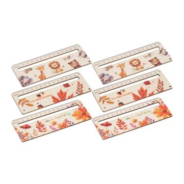 Imagem de Ioensy 6x régua de diário régua reta desenho educacional bonito dos desenhos animados escritório 17cm régua reta crianças medição régua escala, Laranja