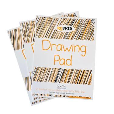Imagem de Almofadas de Desenho Reskid Kids - 3 Pacotes com 50 Folhas (9x12 poleg