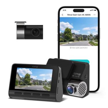 Imagem de Dash Cam 70mai A800S 4K - Câmera Frontal e Traseira com Wi-Fi e GPS