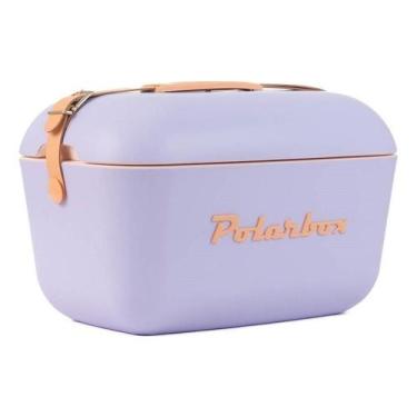 Imagem de Caixa Térmica Retrô Cooler 20 Litros Polarbox  Lilás Alça Laranja