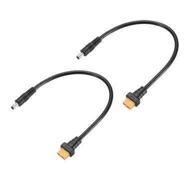 Imagem de MECCANIXITY 2 cabos adaptadores XT60, XT60 fêmea para DC5521 macho 5,5 x 2,1 mm cabo conector para estação de energia portátil, gerador de energia solar