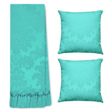 Imagem de Jogo Manta Xale para Sofá e Cama Artesanal Grande 2,80 x 2,50 com 2 Almofadas Cheias (120 TIFFANY)