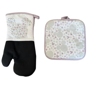 Imagem de Best Brands Consumer Products Inc. Conjunto de luva e suporte de panela para forno de cozinha – 100% algodão, neoprene e poliéster, resistente ao calor, seguro para micro-ondas e lava-louças para
