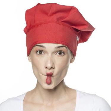 Imagem de Chapeu do Chef - Touca Mestre Cuca VERMELHA Unisex Regulavel - Utensil