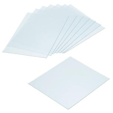 Imagem de Pacote com 20 lentes de substituição de proteção de soldagem 4,3 x 3,5 polegadas (110 mm x 90 mm), capa de lente transparente para filtro de solda de escurecimento automático solar, transparente