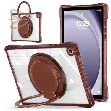 Imagem de MEEgoodo Capa para Samsung Galaxy Tab A9 Plus 27.9 cm 2023 (compatível com o modelo SM-X210/X216/X218), capas para tablet A9+ Glitter com TPU macio, policarbonato transparente e suporte giratório