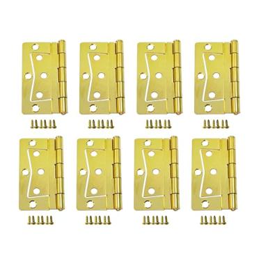 Imagem de QCAA Dobradiça de borboleta pesada sem encaixe para casa móvel/trailer, pino solto removível, banhado a latão, pacote com 8, feito em Taiwan