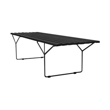 Imagem de Banco Bertoia Ripado Em Madeira Ebanizada Preta Base Preta Cor Preto