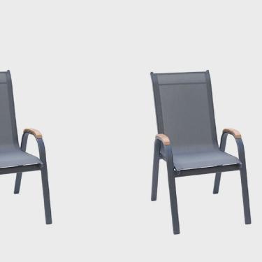 Imagem de Conjunto 2 Cadeiras Alumínio Maresias Grafite