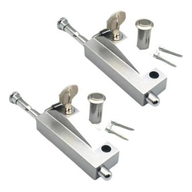 Imagem de Fechadura de porta de pátio de liga de alta qualidade/aço inoxidável com chave com trava de parafuso - fácil instalação, fechadura de porta deslizante para janelas de vidro portas de pátio trava de