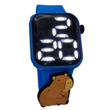 Imagem de Relógio Digital Infantil Capivara LED Pulseira Azul - Smactudo