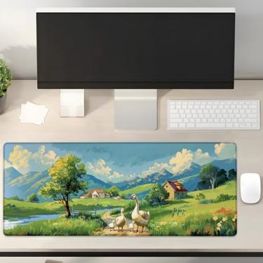 Imagem de Turamurra Mouse pad para jogos Geese presentes 80 cm x 30 cm, base de borracha antiderrapante para computadores, laptop, escola, escritório, acessórios para casa, decoração, mouse pad, tapete de mesa