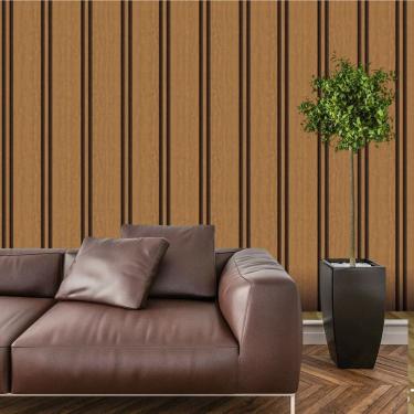 Imagem de Papel De Parede Adesivo Ripado Madeira Lavável Cozinha  3 metros