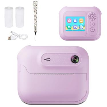 Imagem de Câmera de Impressão Instantânea Infantil, 48MP 1080p HD Câmera Digital 6x Zoom, Crianças Instantâneas de Impressão de Câmera Com Jogo de Mp3 para de (Purp)