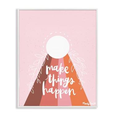 Imagem de Stupell Industries Minimal Make Things Happen Arte giclée emoldurada branca, design por Mandy Ford Art + Ilustração, 40 x 50 cm