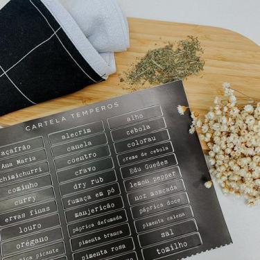 Imagem de 33 Adesivos Rótulos Para Temperos à Prova d'água  Cartela Adesiva Temp