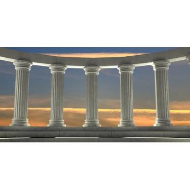 Imagem de TTQYFNM 6 x 3 m Colunas de mármore grego pano de fundo império romano arquitetura civilização cultura ruínas antigas templo edifício histórico fotografia fundo de pesquisa arqueológica adereços