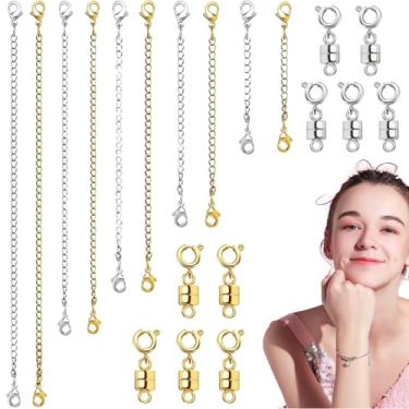 Imagem de Prolongadores De Colares Femininos,20 Peças De Extensor Magnético Para Correntes - Acessórios Para Artesanato De Pulseiras Reparo De Bijuterias Uso Diário Tornozeleiras Gargantilhas