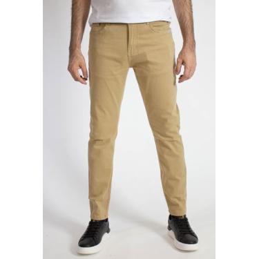 Imagem de Calça Sarja Masculina Slim Básica Polo Wear Bege Escuro, Bege escuro, 
