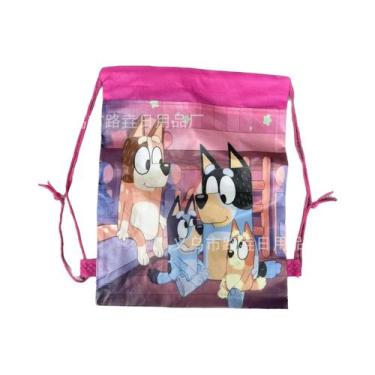 Imagem de Bolsa Infantil Bluey e Bingo - Bolsa de Tecido Não Tecido com Cordão, 