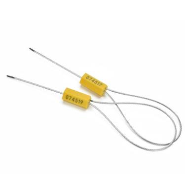 Imagem de Vedações de cabo de segurança de fio de aço descartáveis tiras resistentes selo numerado anti-adulteração etiquetas de embalagem medidor de eletricidade/água envio autotravante para reboque de