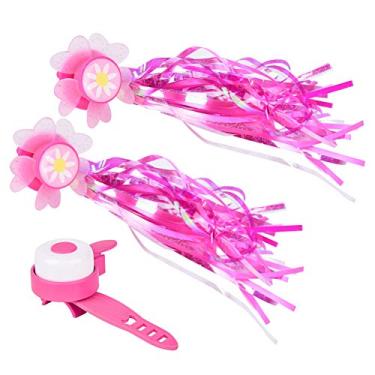 Imagem de Crianças de Bicicleta Rosa e Dourada