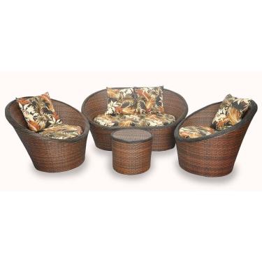 Imagem de Conjunto de Sofá Fibra e 2 Poltronas e 1 Mesa Centro