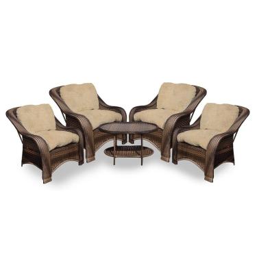 Imagem de Conjunto de Poltronas Fibra Sintética Melo e 1 Mesa Centro