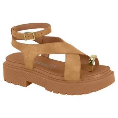 Imagem de Sandalia Feminina Papete Tratorada Flatform Vizzano 6499122, Areia, 35