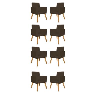 Imagem de Kit 8 Poltronas Courino Marrom