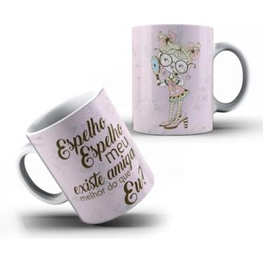 Imagem de Caneca Porcelana - Espelho meu existe amiga melhor que eu