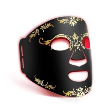 Imagem de FM01 Máscara terapêutica de luz vermelha, máscara de LED sem fio, terapia de luz com almofadas de proteção para os olhos, máscara leve de silicone macio, terapia de luz vermelha recarregável portátil