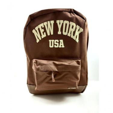Imagem de Mochila Casual Yins New York Usa Em Poliéster + Poluretano - Ys29398 Tamanho Unico Cor Marrom