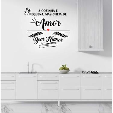 Imagem de Adesivo De Parede Cozinhar Com Bom Humor - Lojinha Da Luc Adesivos