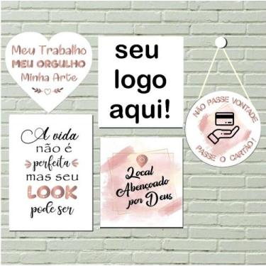 Imagem de Quadros Decorativos 05 Unid Loja d Roupas/Look Rose Gold - FlorEllas